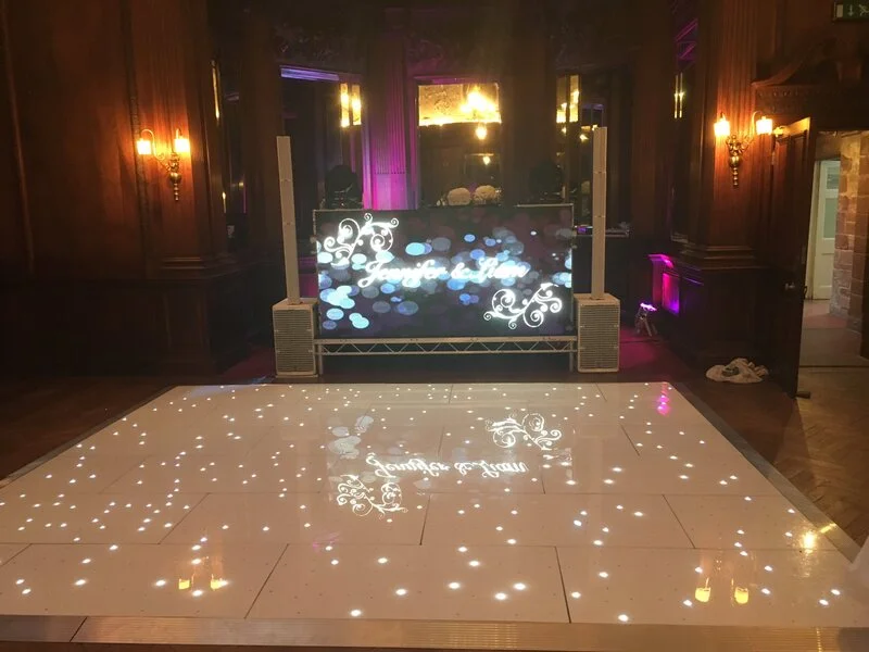White LED starlit dance floor in a function room